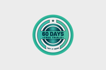 60 days free trial access badges premium vector