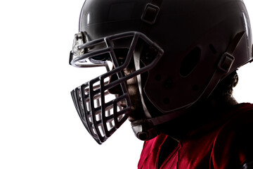 Football Player with a  Red uniform on a transparent background. PNG file.