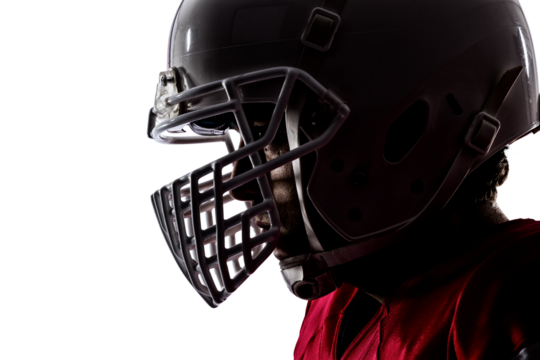 Football Player with a  Red uniform on a transparent background. PNG file.