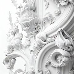 A beautiful baroque marble created with generative AI technology

 - obrazy, fototapety, plakaty