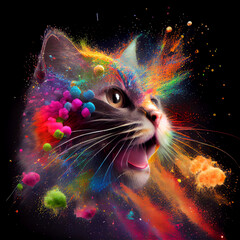 Explosion of Color Cat, AI	
