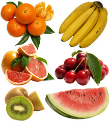 Set of fruits isolated 