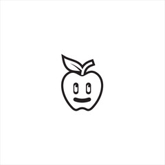 Apple icon logo. Apple vector illustration design icon logo template.