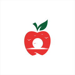 Apple icon logo. Apple vector illustration design icon logo template.
