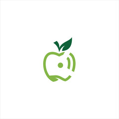Apple icon logo. Apple vector illustration design icon logo template.