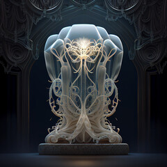 Portrait of a jellyfish created with generative AI technology