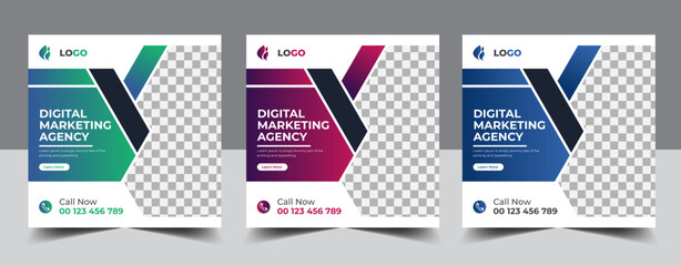 Digital marketing social media live webinar and Instagram post template banner