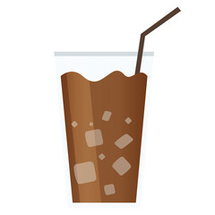 Iced coffee clipart illustration