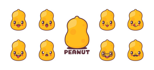 Peanut cartoon. plant vector illustration