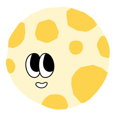 Fototapeta premium Cute full moon vector illustration in flat color design