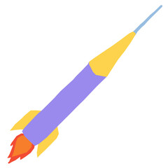 Rocket vector illustration in flat color design