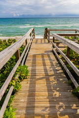 Boardwalk Over Sand Dunes To The Beach, Palm Beach, Florida, USA