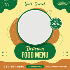 1.	food and drink themed social media post template