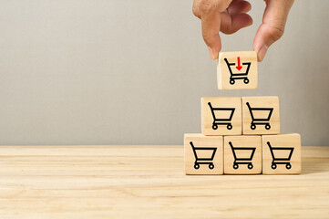 add a shopping cart symbol as sales volume increases make the business grow