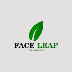 illustration face and leaf vector for design