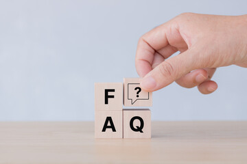 FAQ - Frequently asked questions concept. FAQ in websites, social networks, and business. Marketing and customer service. Collection of frequently asked questions on any topic and answers.