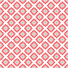 Colored Asian traditional pattern on white background. Ancient historical art pattern. Cultural heritage artwork.