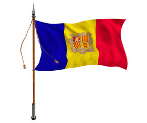 National flag  of Andorra. Background  with flag  of Andorra