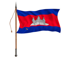 National flag  of Cambodia. Background  with flag  of Cambodia