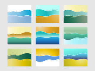 Obraz premium set of abstract gradient color wavy banners. minimalism background.