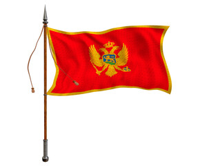 National flag  of Montenegro. Background  with flag  of Montenegro