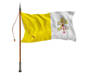 National flag  of Vatican City. Background  with flag  of Vatican City