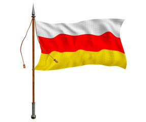 National flag of  South Ossetia. Background  with flag  of  South Ossetia