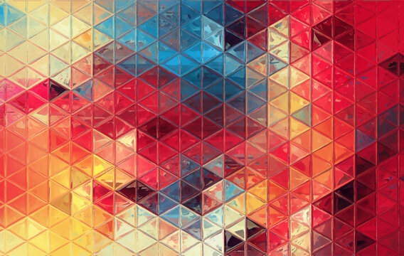 Vector Illustration of abstract vitrage background. Decorative stained glass pattern for design poster, cover, flyer and brochure.