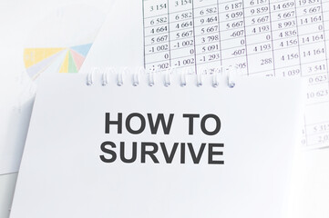 HOW TO SURVIVE text concept write on a notebook