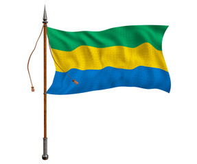 National flag of Gabon. Background  with flag  of Gabon