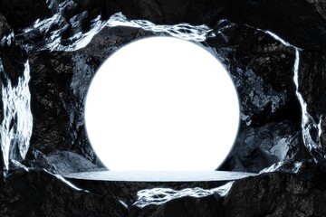 Rock stone podium Blank product shelf standing backdrop.