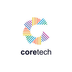 Fototapeta premium colorful letter C for your technology logo