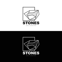Stone Logo, Vector Stone Modern With Geometry Line Style, Design For Aesthetic Decoration, Brand Modern Product, Simple Icon Abstract Aesthetic Geometry Line