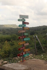 signpost on the mountain