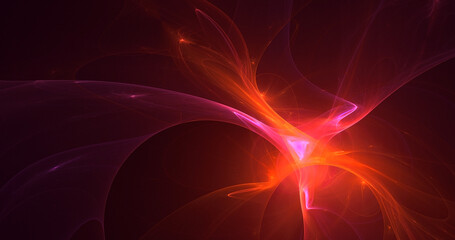 3D rendering abstract multicolor fractal light background