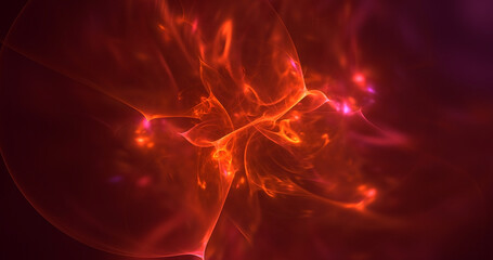 3D rendering abstract multicolor fractal light background