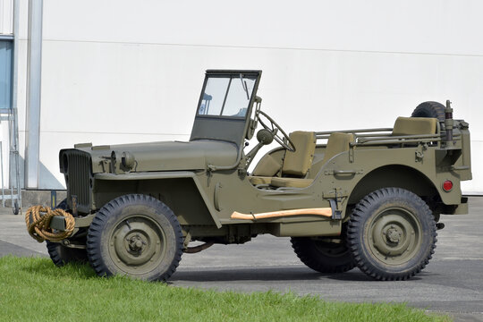 Restored Willys jeep military vehicle