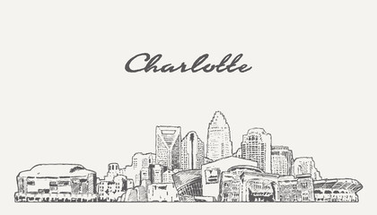 Obraz premium PrintCharlotte skyline, North Carolina, USA