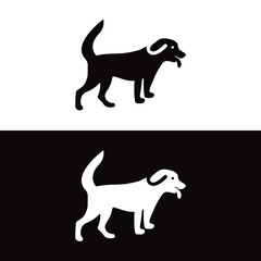 Dog animal logo template design . icon logo . silhouette logo 