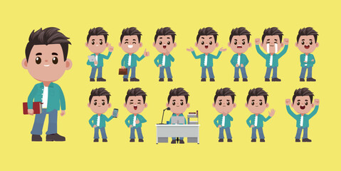 Set of people with different poses