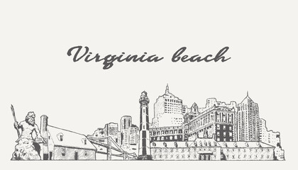 Fototapeta na wymiar Virginia Beach skyline, Virginia, USA