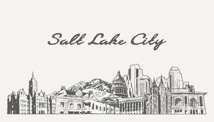 Fototapeta premium Salt Lake City skyline, Utah, USA