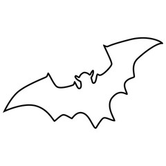 Bat outline isolated on white background. Design element.