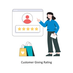 Customer Giving Rating  Flat Style Design Vector illustration. Stock illustration