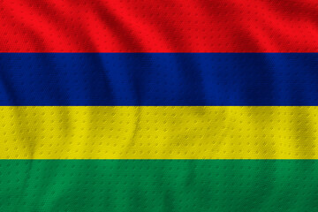 National flag of Mauritius. Background  with flag of Mauritius.