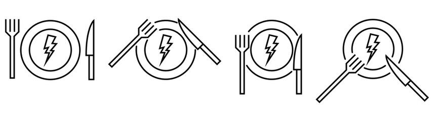 consumption energy icon set. style symbol, vector illustration