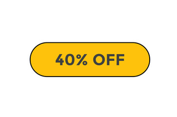 40% off special offers. Marketing sale banner for discount offer. Hot sale, super sale up to 40% off sticker label template
