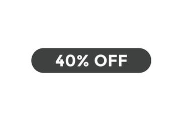 40% off special offers. Marketing sale banner for discount offer. Hot sale, super sale up to 40% off sticker label template
