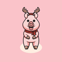 Cute Christmas Pig