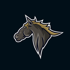 Horse Mascot e sport logo design vector